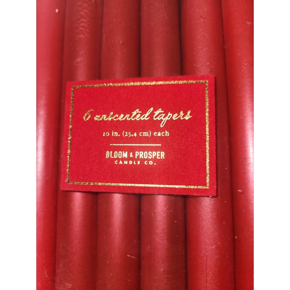 2 Packs‎ Red Taper Candles 10 In~Bloom & Prosper Unscented Christmas Holiday - Picture 3 of 5